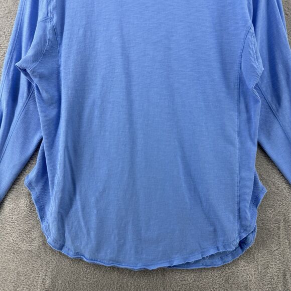 aerie Womens XXS Sweater Blue Crew Neck Pullover Sweatshirt Round Raw Hem Casual - Picture 4 of 11